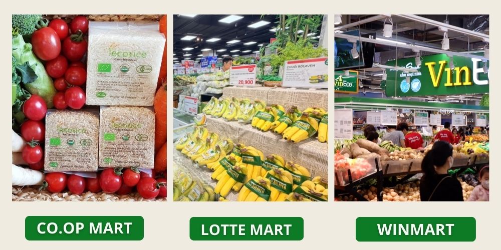 Nông sản hữu cơ tại các chuỗi siêu thị lớn